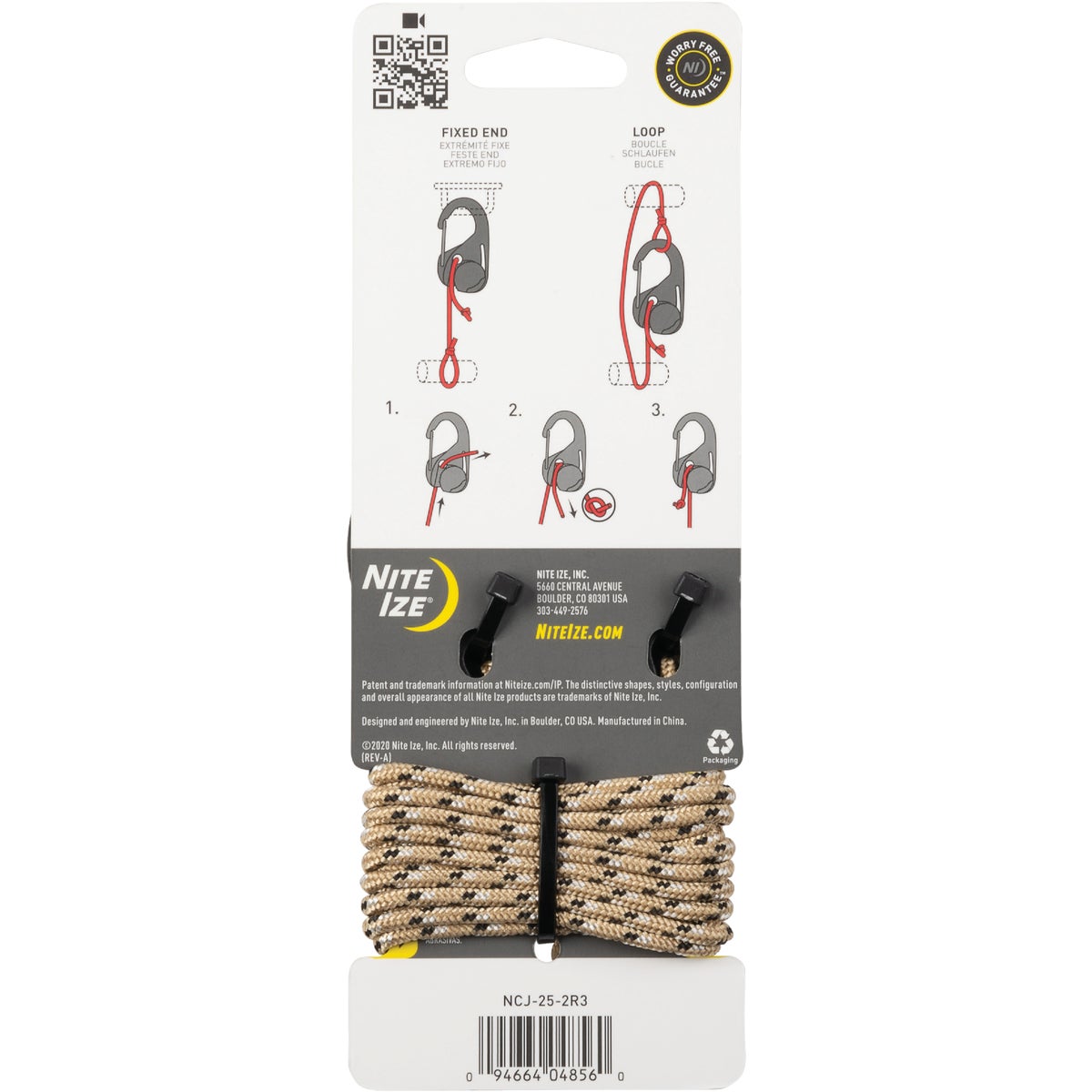 Nite Ize CamJam Rope Tightener with Rope, (2-Pack)