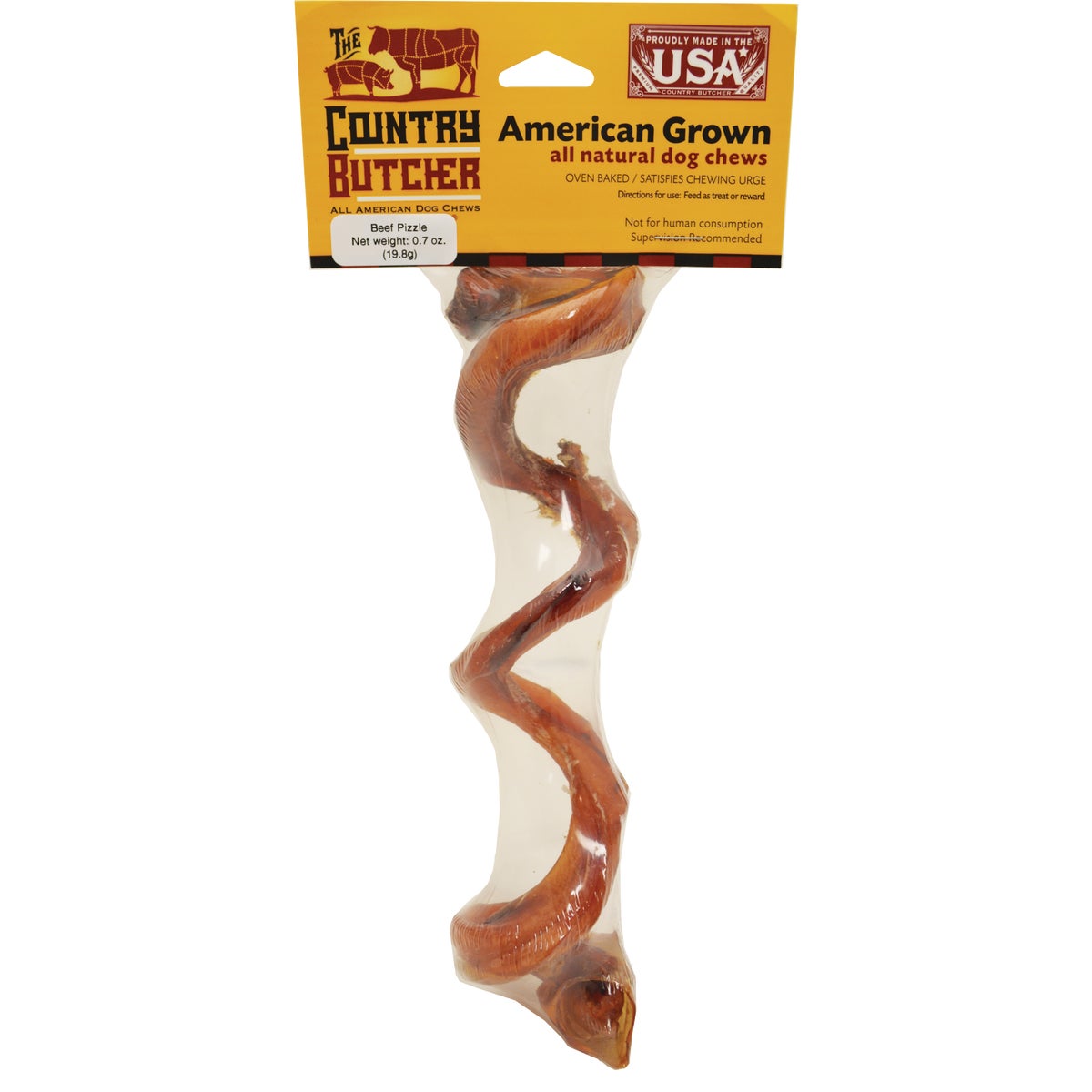 The Country Butcher Beef Bully Spring Dog Treat Chew, 0.7 Oz.