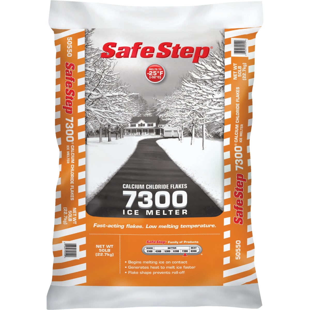 Safe Step 7300 50 Lb. Calcium Chloride Ice Melt Flakes