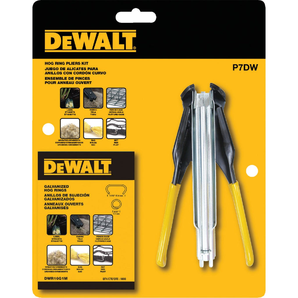 DeWalt Case Hardened Steel Hog Ring Pliers Kit