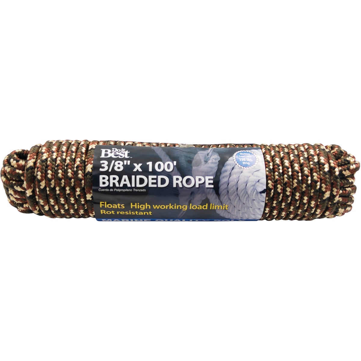 Do it Best 3/8 In. x 100 Ft. Camouflage Diamond Braided Polypropylene Packaged Rope