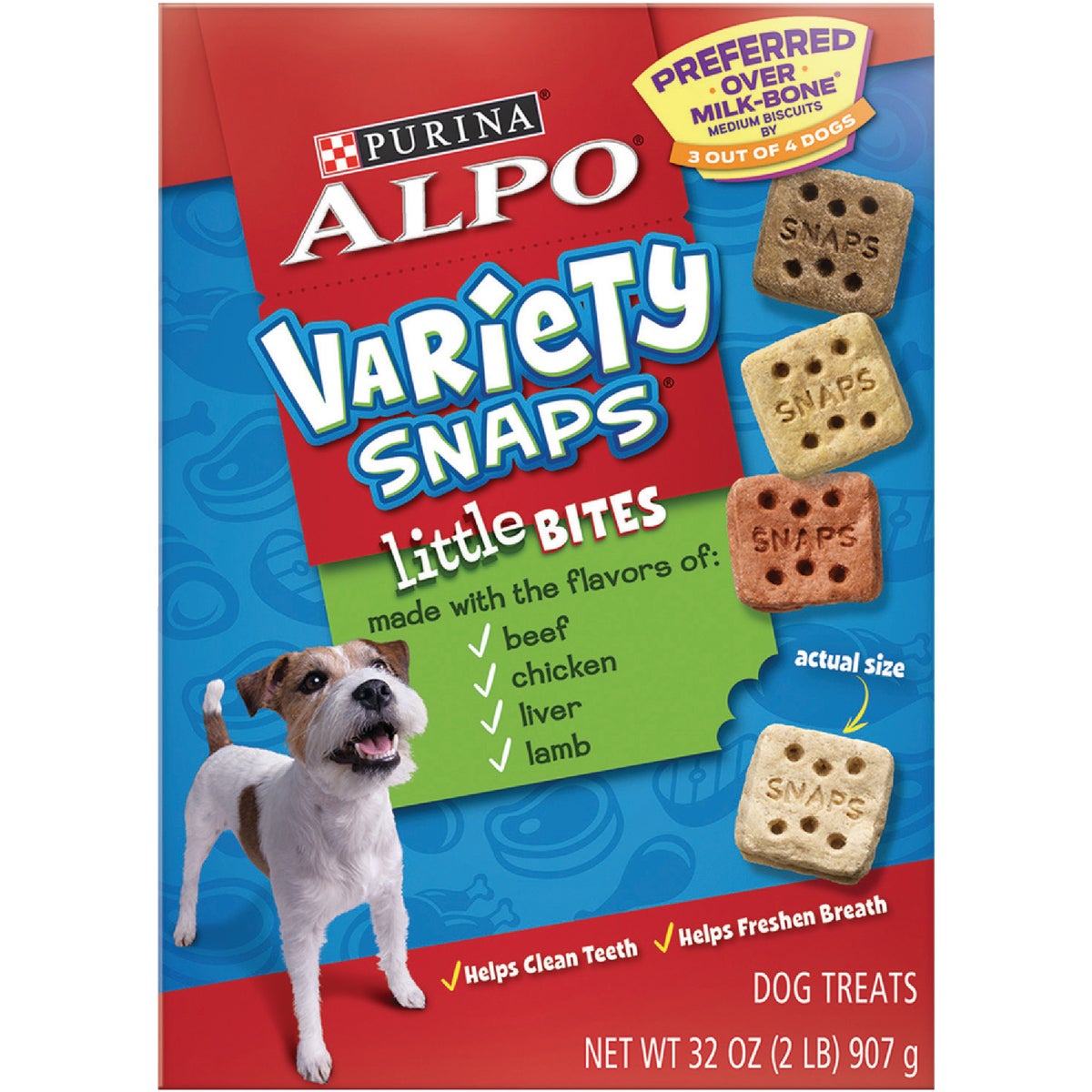 Alpo Variety Snaps Assorted Flavor Crunchy Dog Treat, 32 Oz.