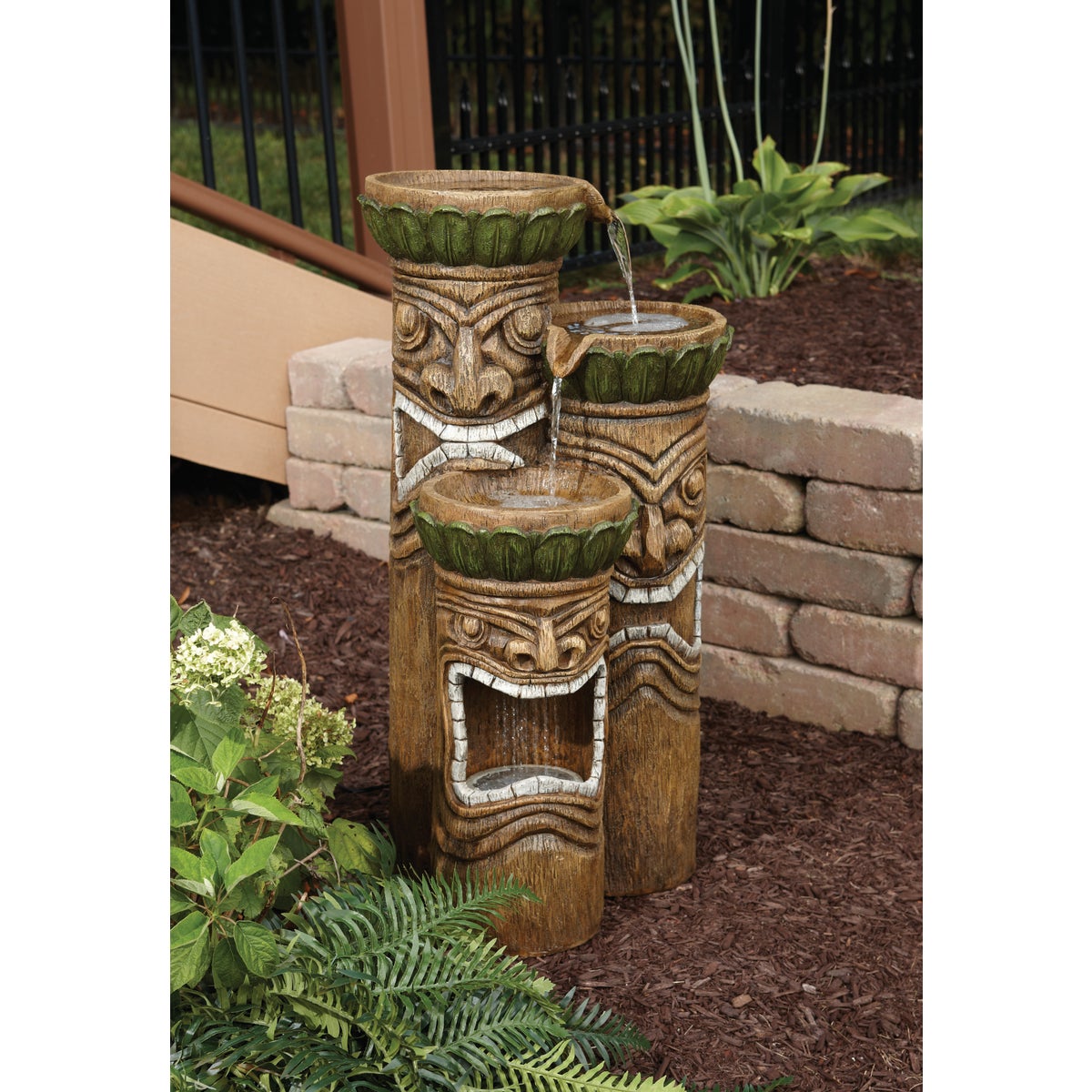 Best Garden 16 In. W. x 32 In. H. x 16 In. L. Resin Tiki Head Fountain