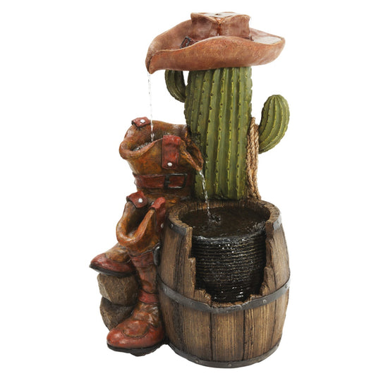 Best Garden 16 In. W. x 28 in. H. x 18 In. L. Resin Cactus Fountain