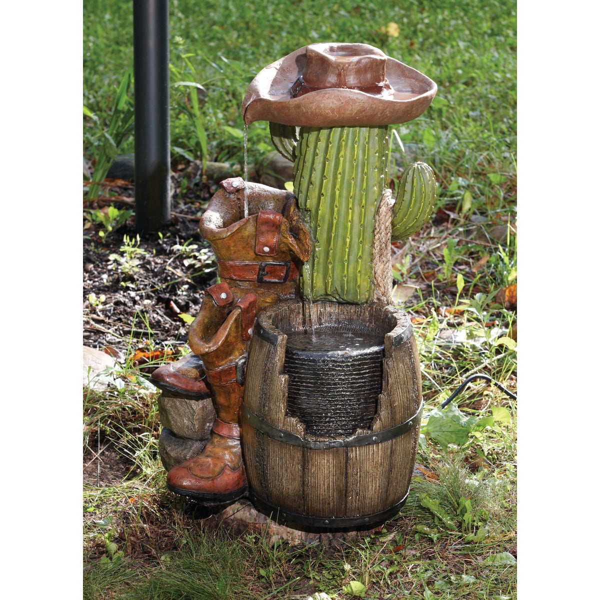 Best Garden 16 In. W. x 28 in. H. x 18 In. L. Resin Cactus Fountain