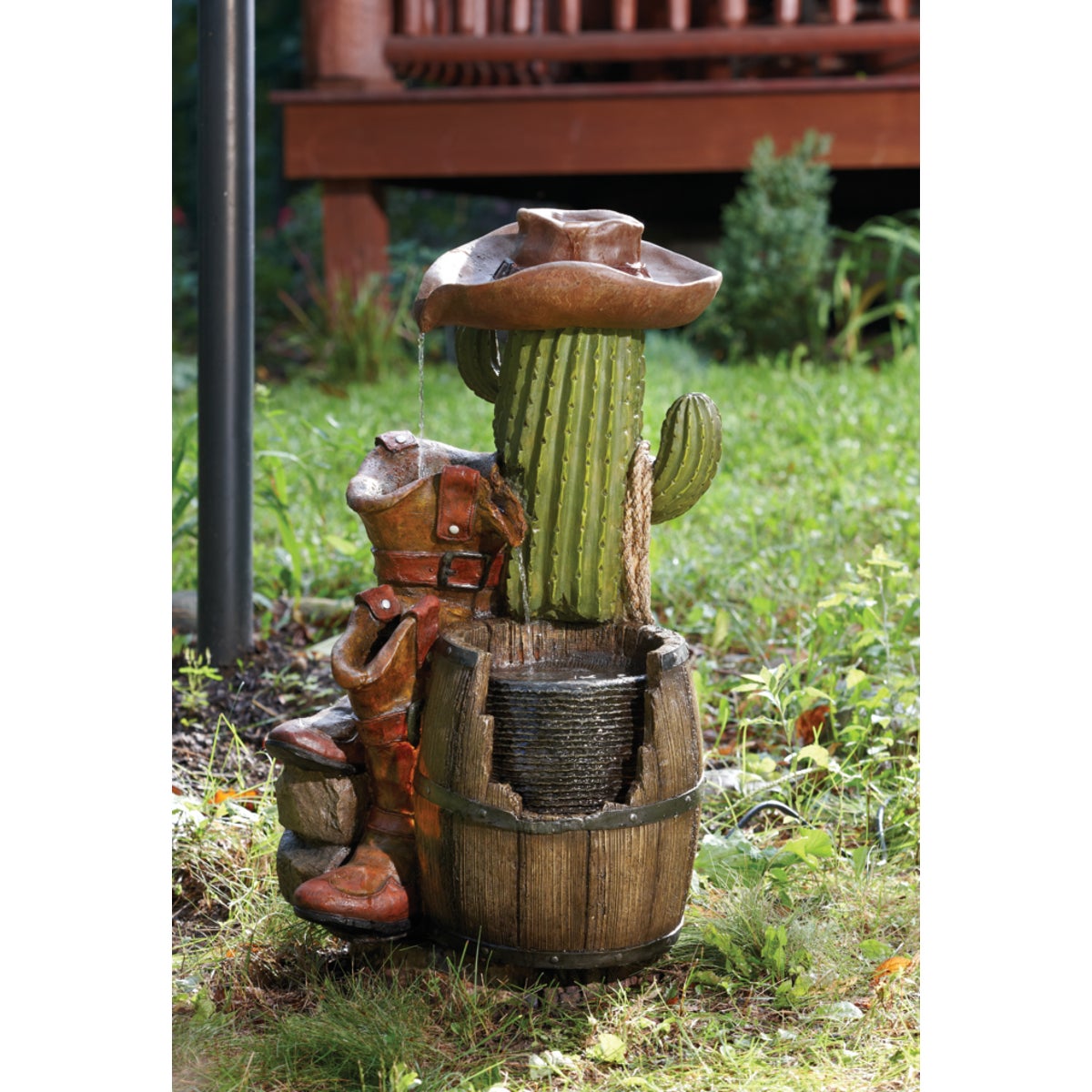 Best Garden 16 In. W. x 28 in. H. x 18 In. L. Resin Cactus Fountain