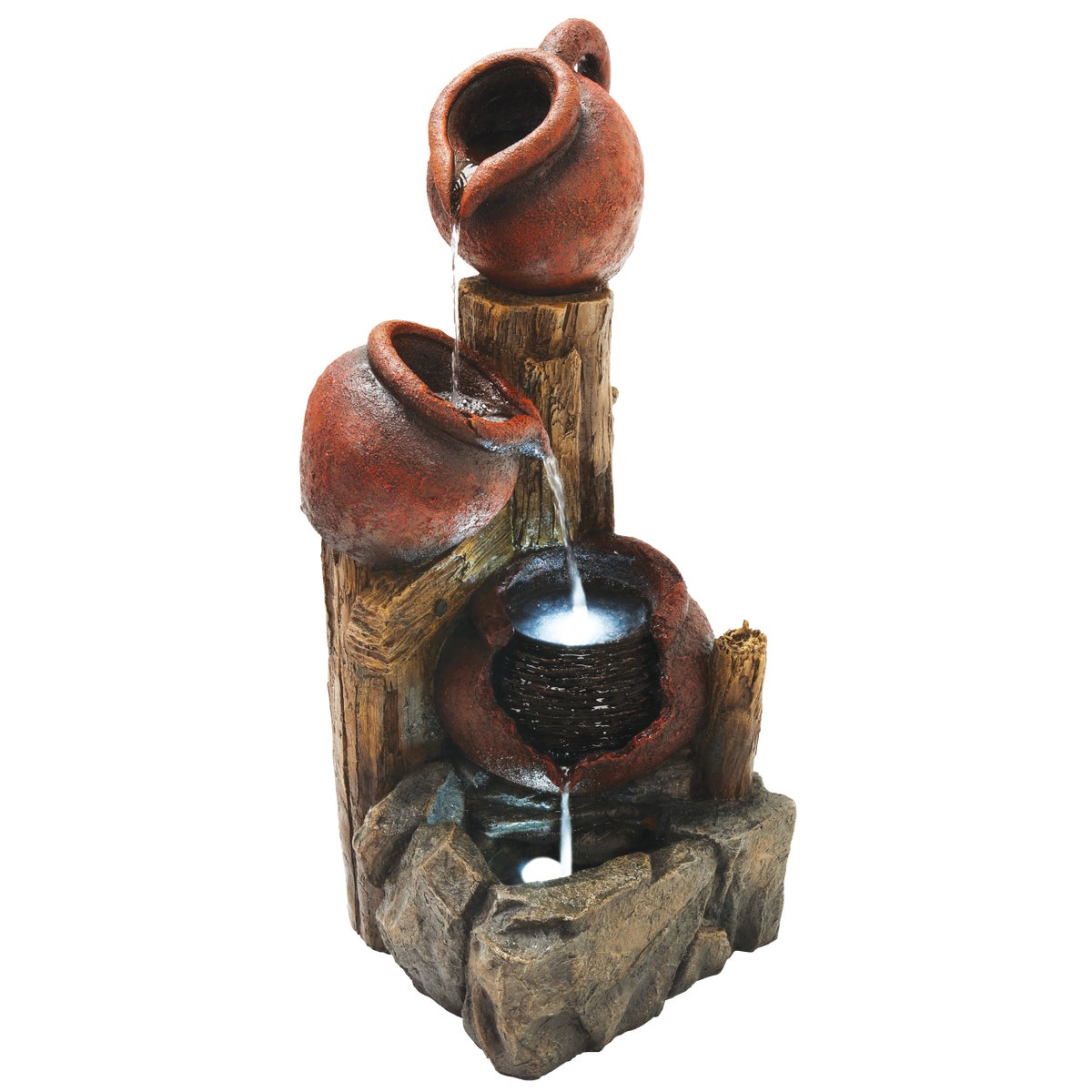 Best Garden 15 In. W. x 35 In. H. x 15 In. L. Resin 3-Pitcher Fountain