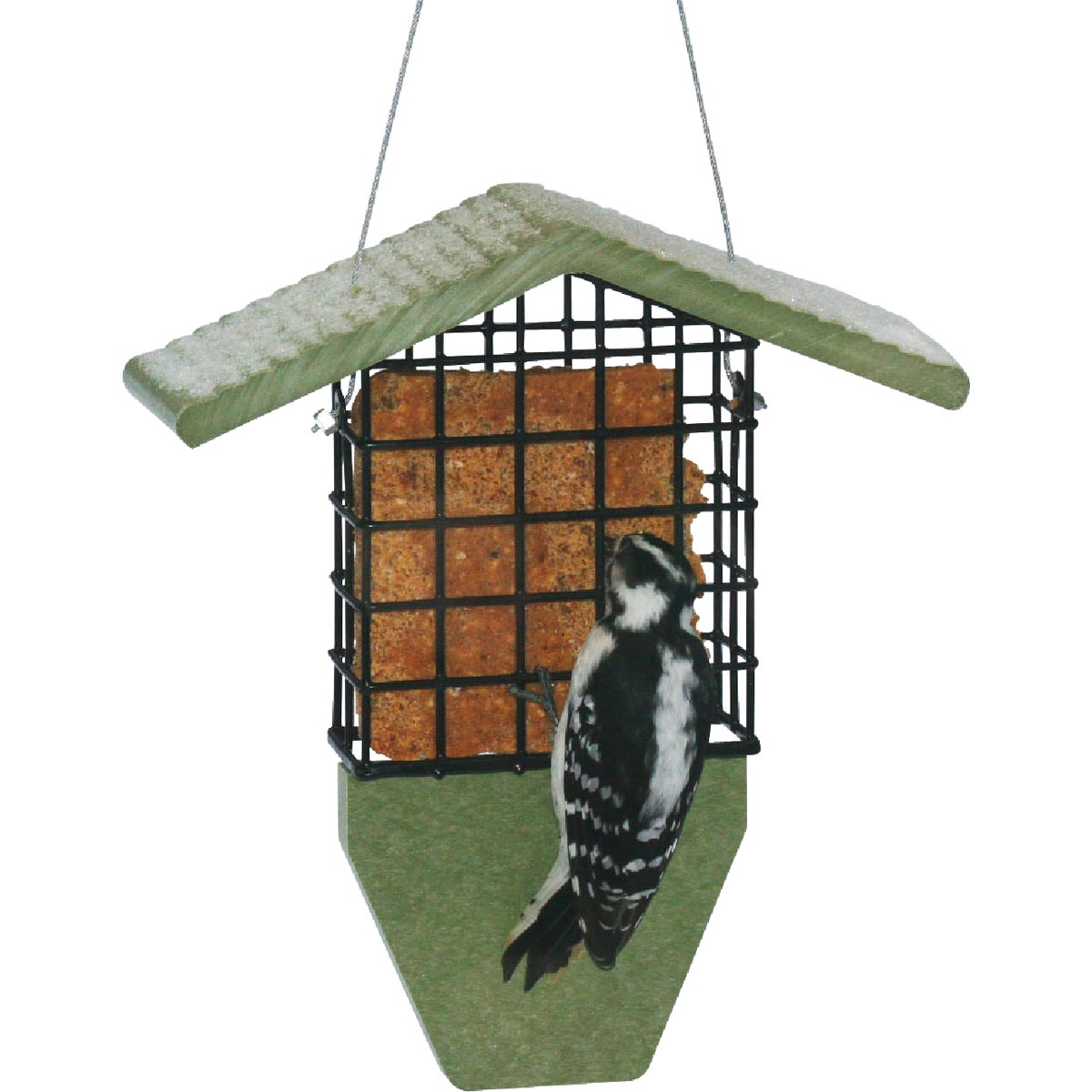 Bird's Choice Green Solutions Green 1-Cake Plastic Tail Prop Suet Feeder