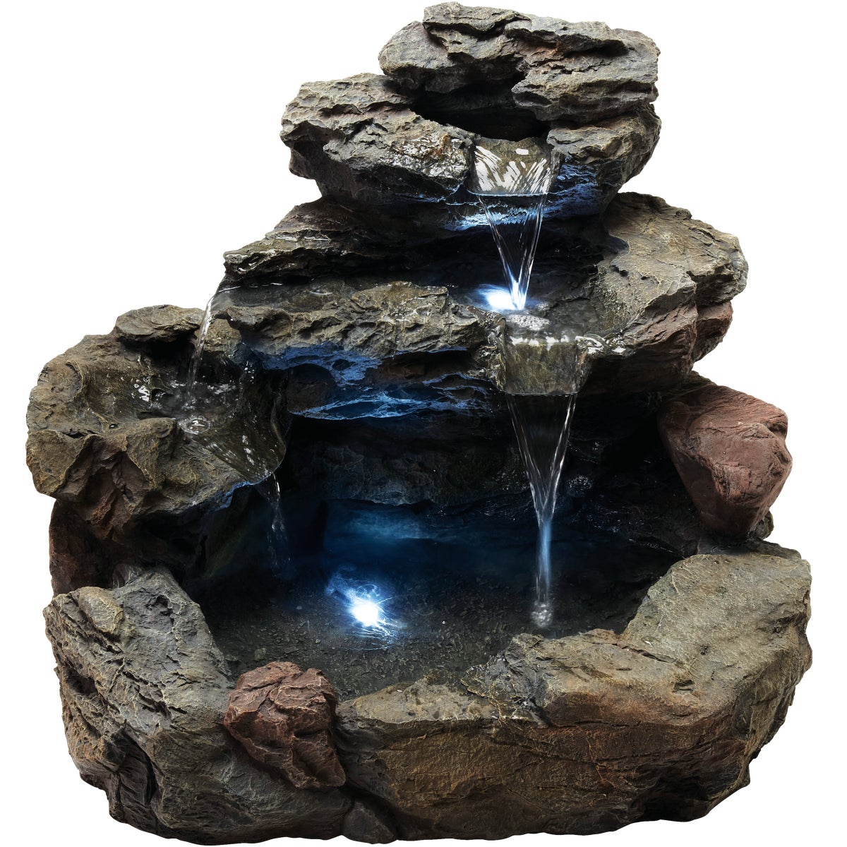 Best Garden 27 In. W. x 24 In. H. x 30 In. L. Resin 4-Tier Rock Fountain