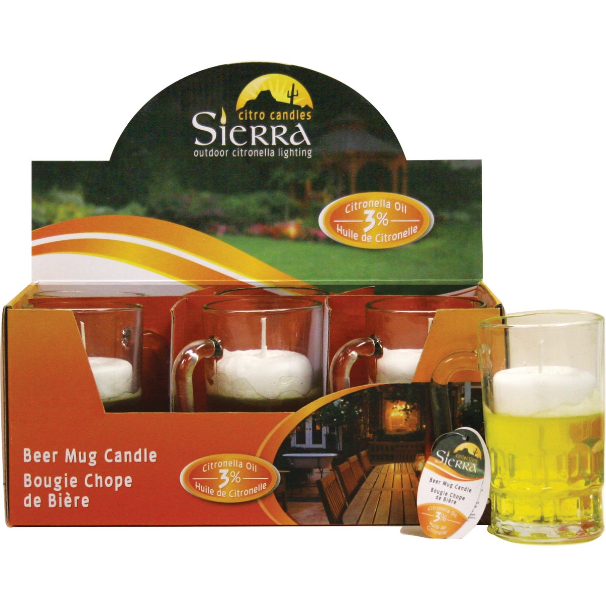 Sierra 7.1 Oz. 1-Wick Beer Mug Citronella Candle