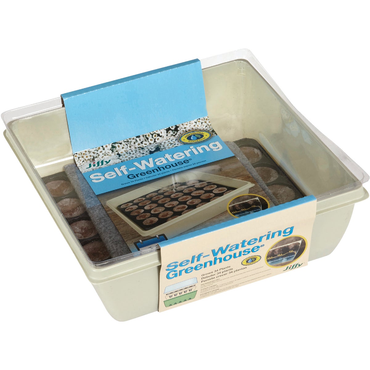 Jiffy 34-Cell 11 In. x 11 In. Self Watering Greenhouse Seed Starter Kit