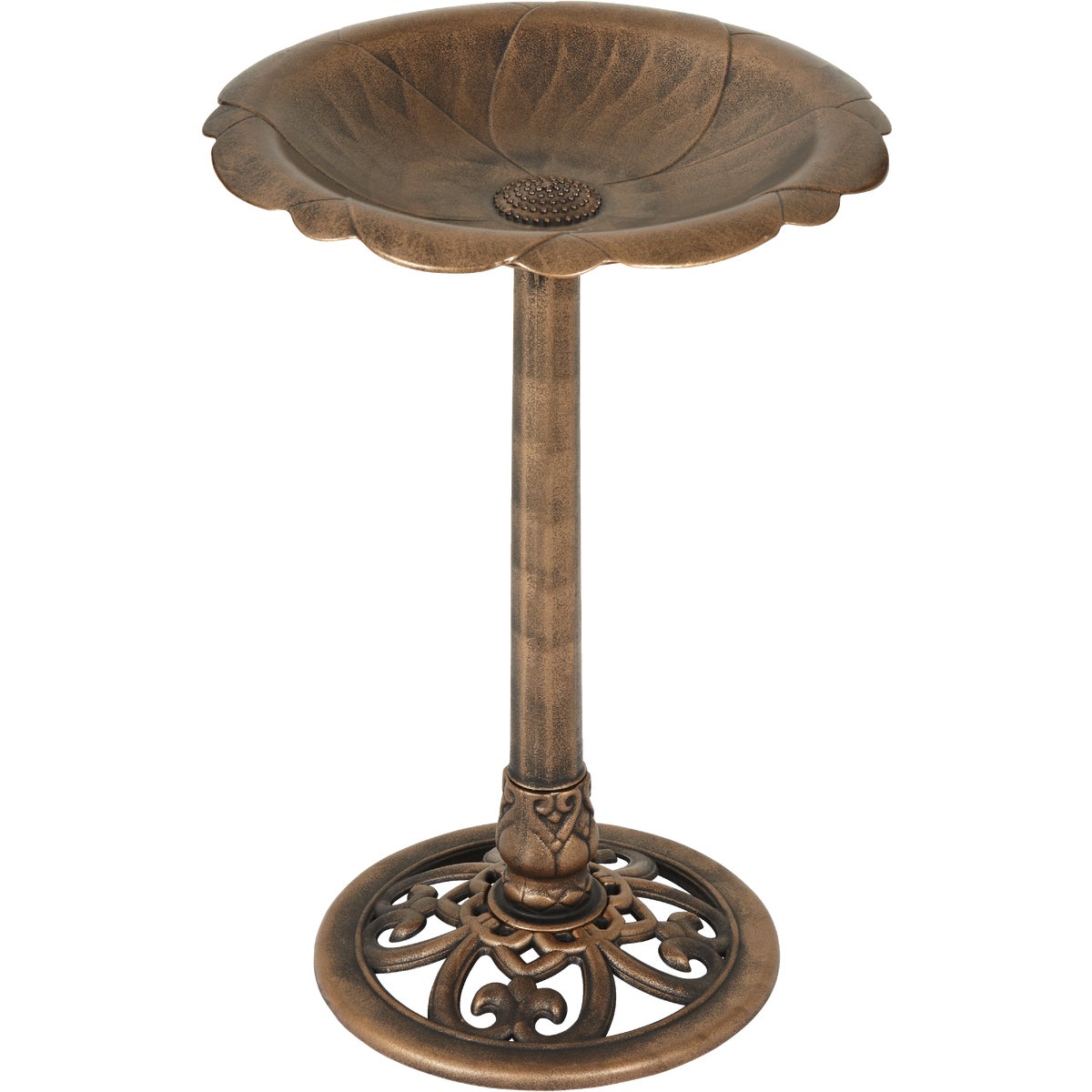 Best Garden Antique Bronze Flower Pedestal Bird Bath