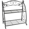 Best Garden Black Powder-Coat Steel 24 In. H. 2-Shelf Indoor/Outdoor Plant Stand