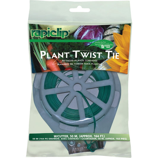 Rapiclip 164 Ft. Green Plastic Coated Galvanized Wire Twist Tie