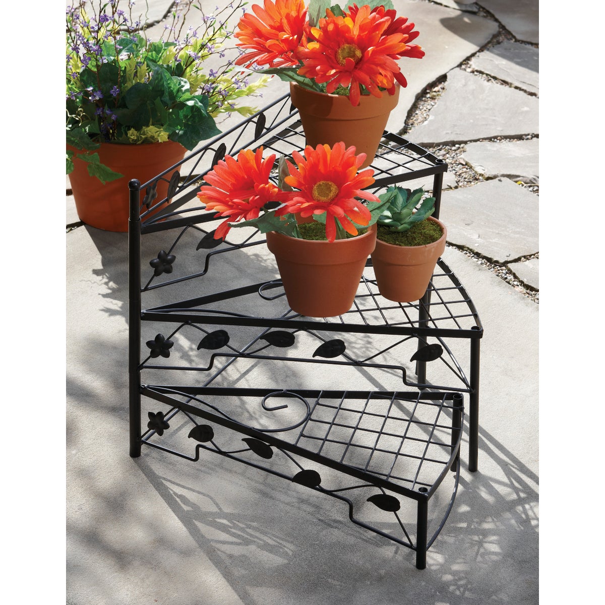 Best Garden Black Steel 17 In. H. Adjustable Plant Stand