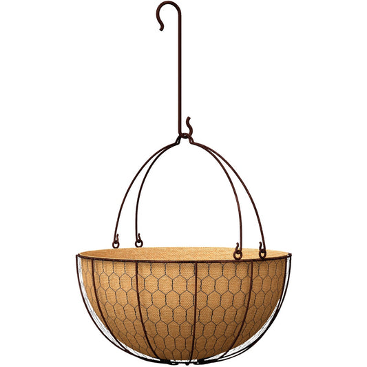Panacea 14 In. Metal Rust Hanging Plant Basket