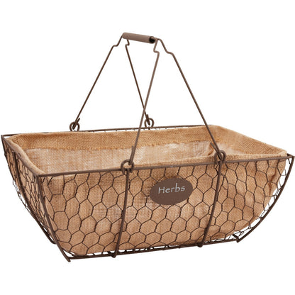 Panacea 14 In. Rustic Farmhouse Herb Basket Planter