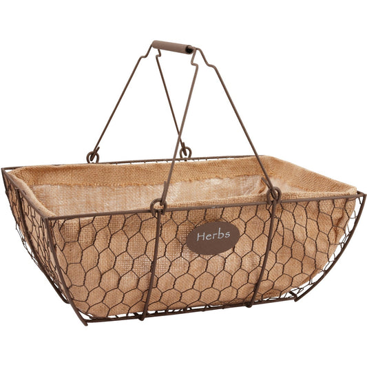 Panacea 14 In. Rustic Farmhouse Herb Basket Planter