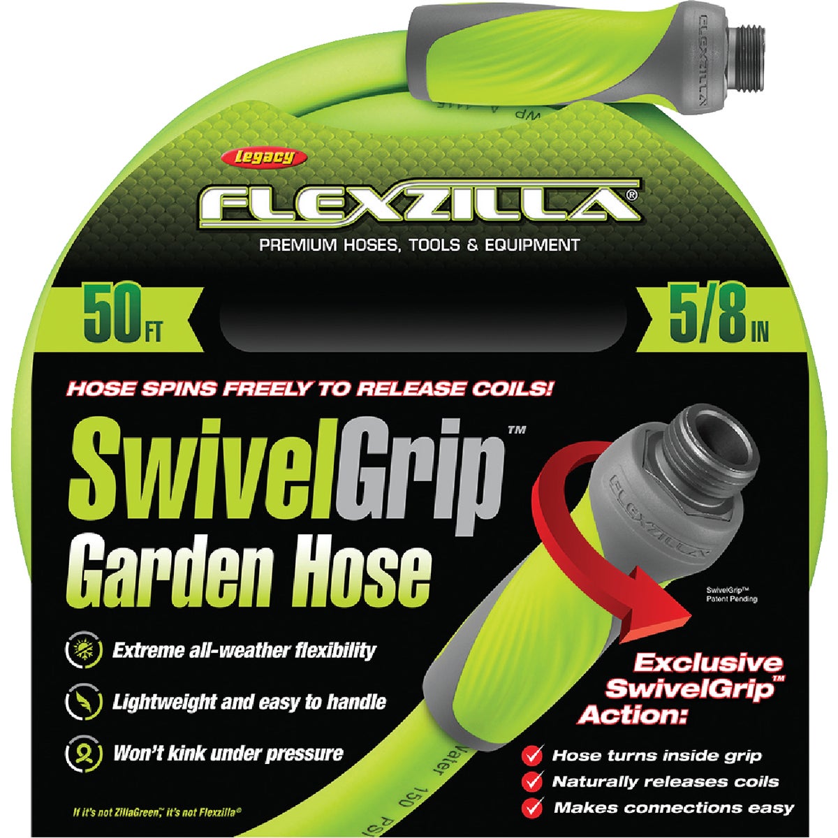 Flexzilla 5/8 In. Dia. x 50 Ft. L. Drinking Water Safe Garden Hose with SwivelGrip Connections