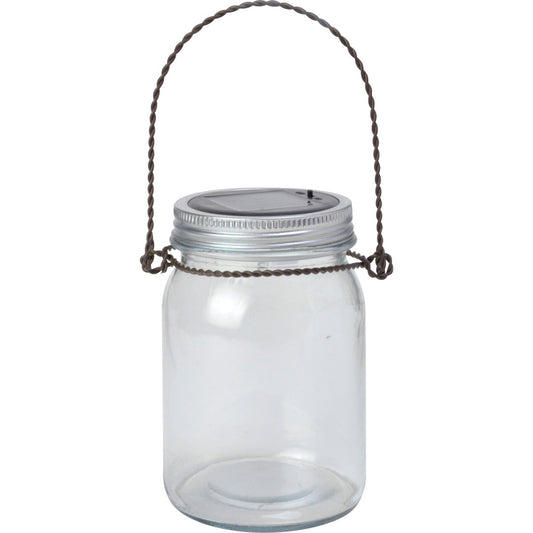 Moonrays Decorative Glass Jar LED Lighted Solar Lantern