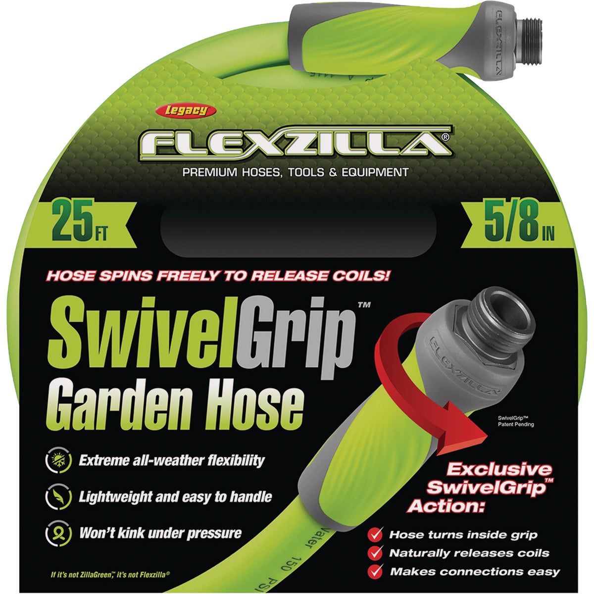 Flexzilla 5/8 In. Dia. x 25 Ft. L. Drinking Water Safe Garden Hose with SwivelGrip Connections