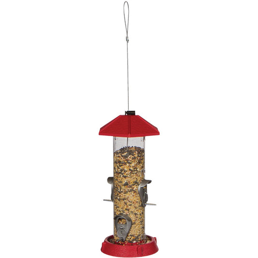 North States Red Plastic Tube Bird Feeder