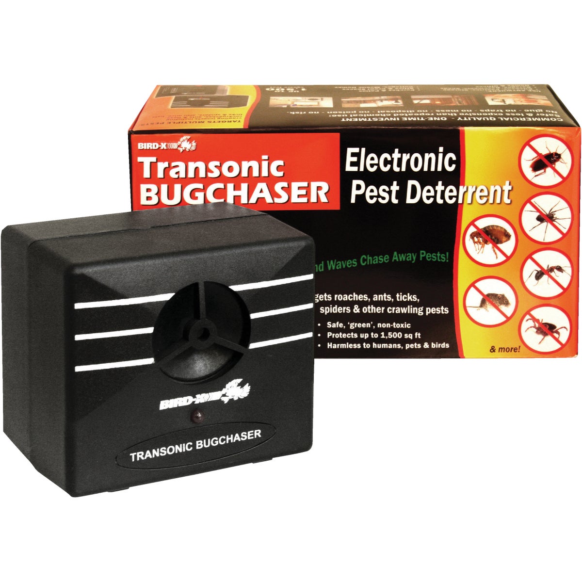 Bird X Transonic BugChaser Ultrasonic 1500 Sq. Ft. Coverage 110V Electronic Pest Repellent