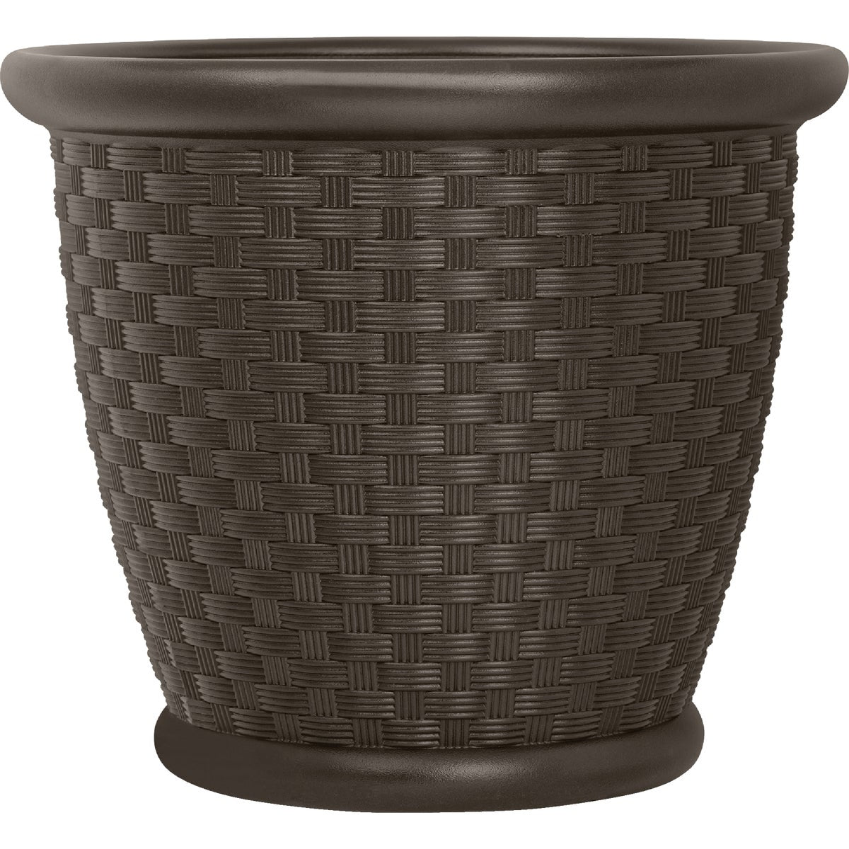 Suncast Sonora 22 In. Resin Wicker Java Planter