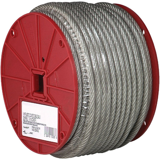 Campbell 1/4 In. x 200 Ft. Vinyl-Coated Galvanized Clothesline Cable