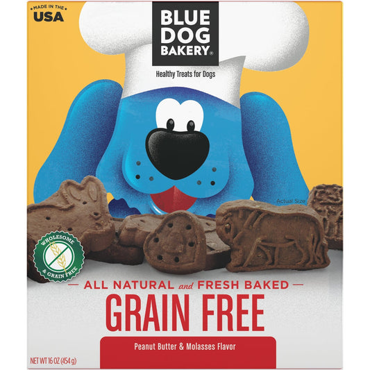 Blue Dog Bakery Grain Free Peanut Butter & Molasses Crunchy Dog Treat, 16 Oz.