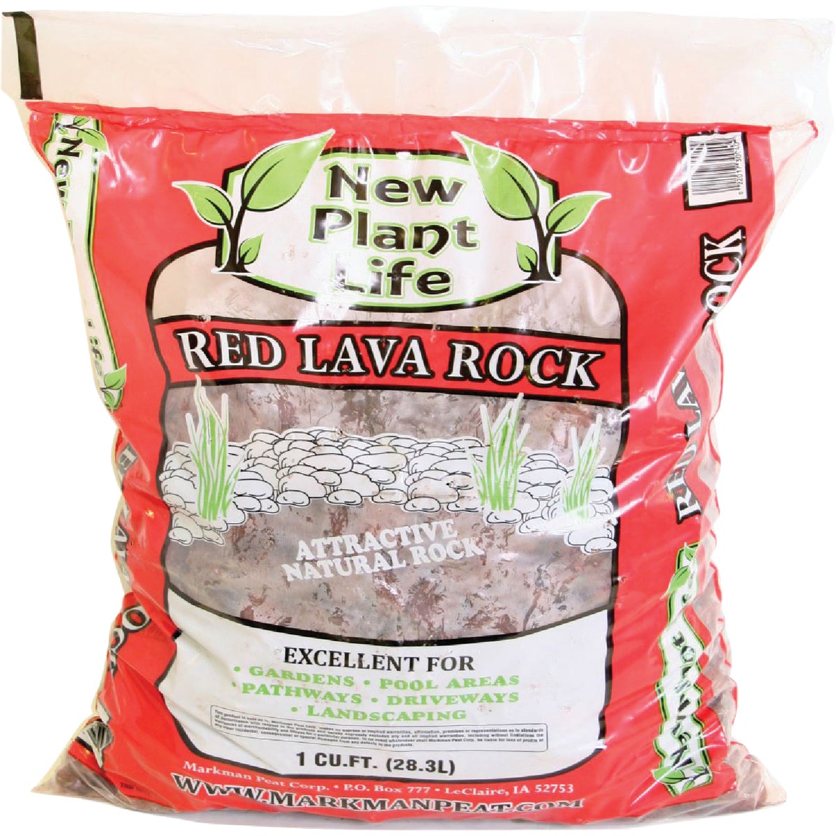 New Plant Life 1 Cu. Ft. 1 In. to 2 In. Red Lava Rock