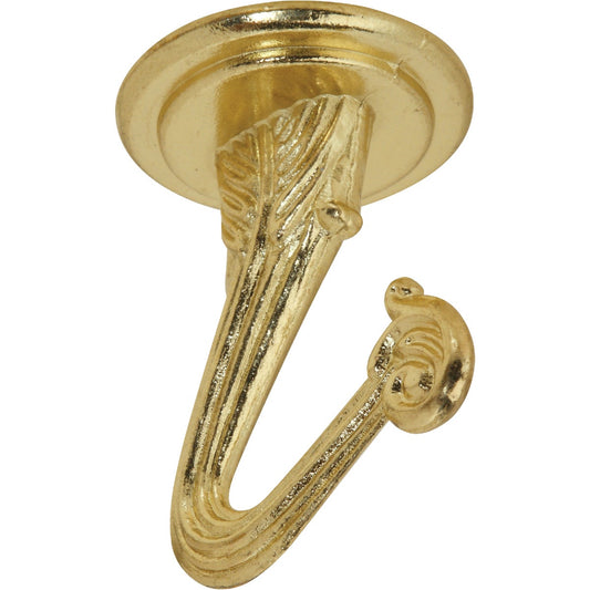 National 1-1/2 In. Brass Die-Cast Swag Hook (2-Pack)