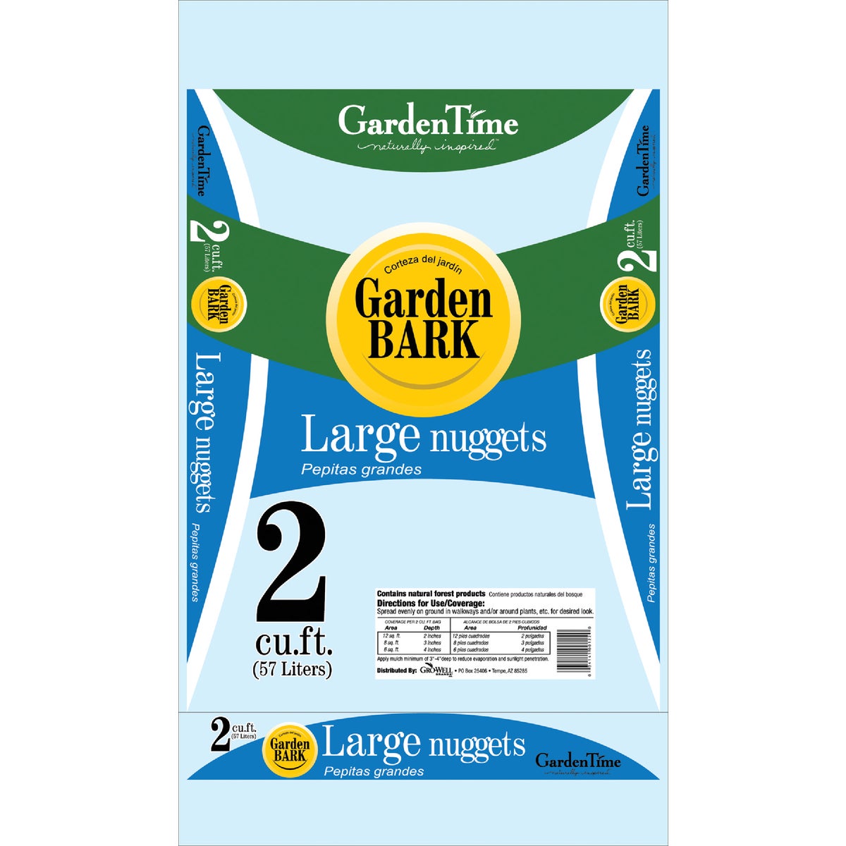 Garden Time 2 Cu. Ft. Large Pine Decorative Bark Mulch Nuggets