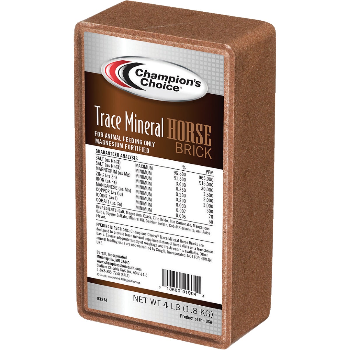 Champions Choice 4 Lb. Trace Mineral Horse Salt Block