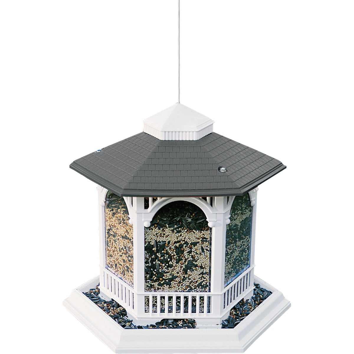 Cherry Valley White Plastic Gazebo Bird Feeder