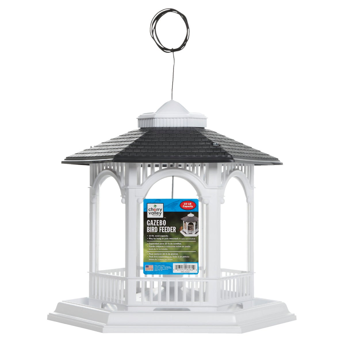 Cherry Valley White Plastic Gazebo Bird Feeder