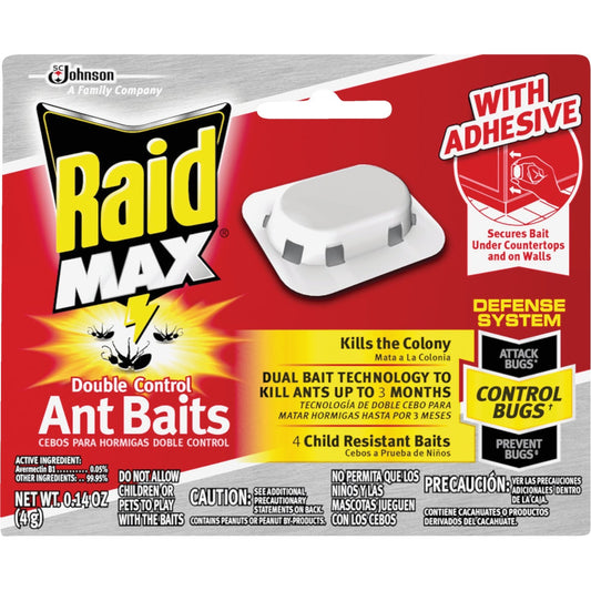 Raid Max Double Control 0.14 Oz. Solid Ant Bait Station (4-Pack)