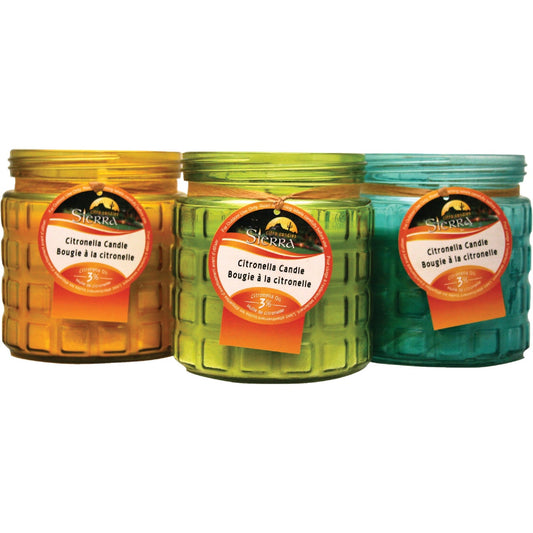Sierra 8.1 Oz. 1-Wick Glass Jar Citronella Candle