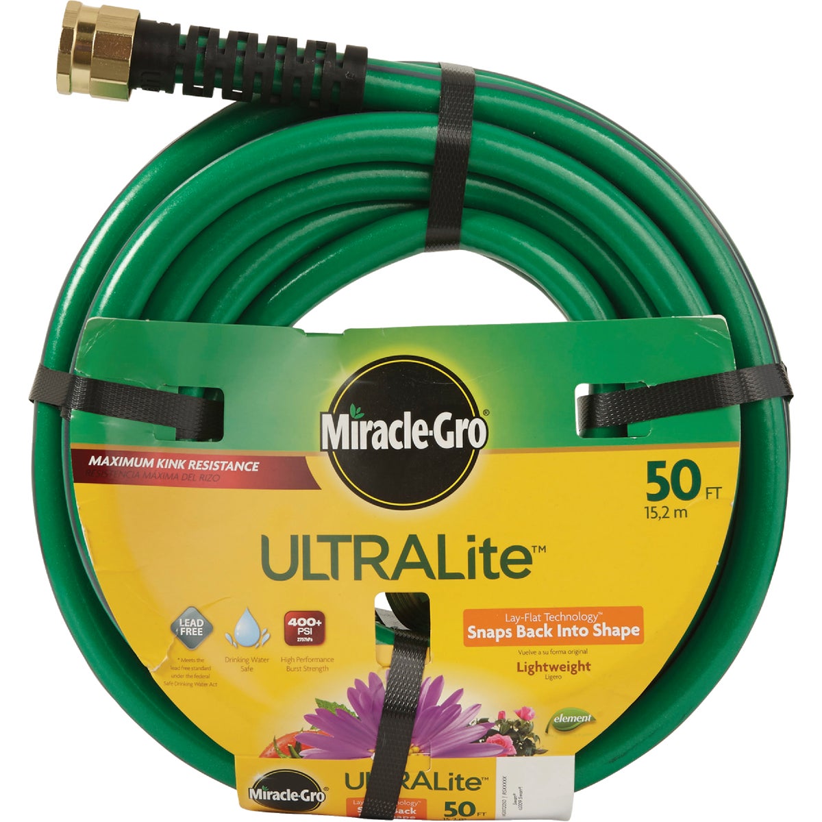 Miracle-Gro ULTRALite 1/2 In. Dia. x 50 Ft. L. Garden Hose