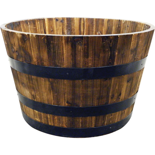 Real Wood Products 26 In. Cedar Whiskey Barrel Planter