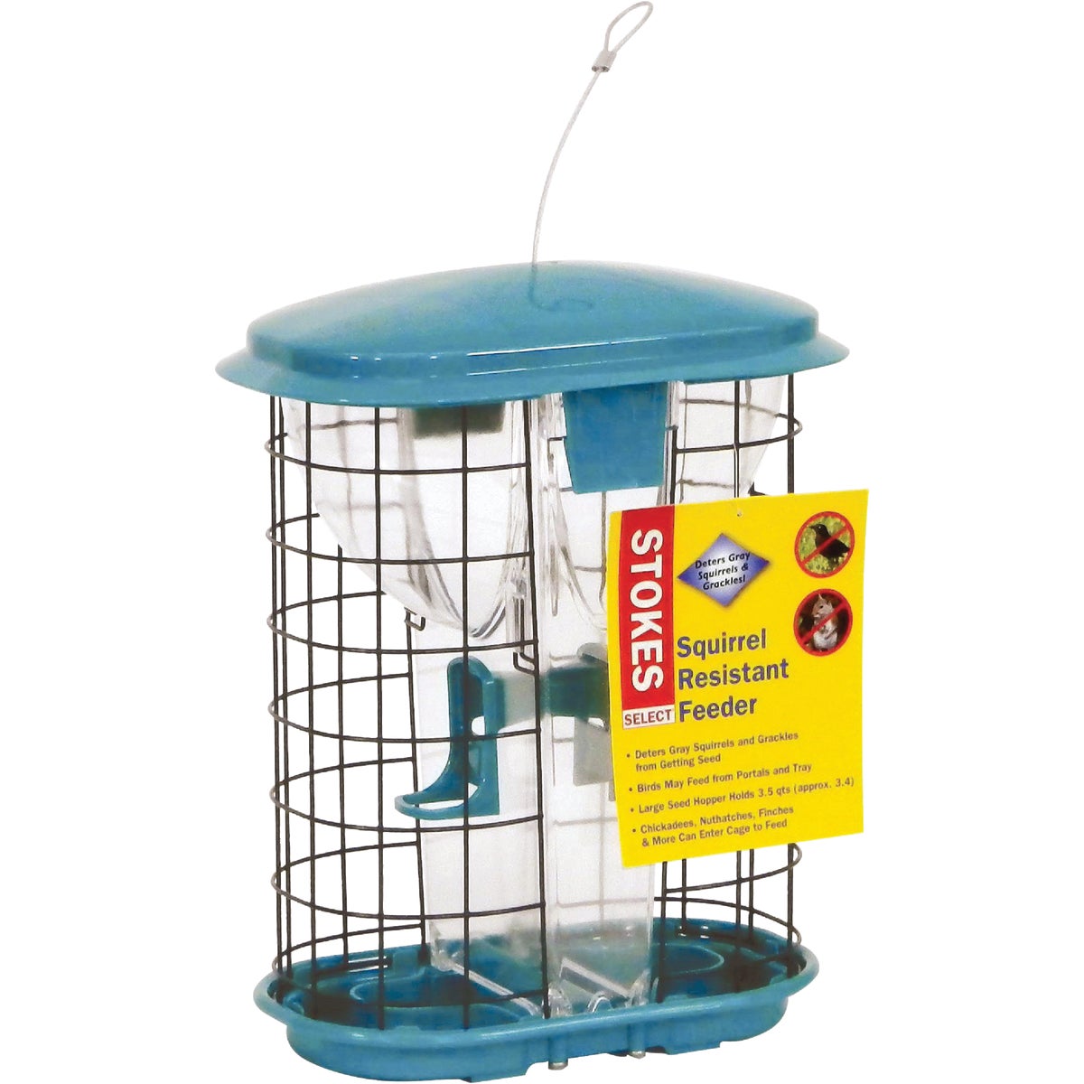 Squirrel-X Teal Plastic Wire Cage 3.4 Lb. Capacity Squirrel Resistant Bird Feeder