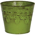 Robert Allen Fleur De Lis 6 In. Metal Tansey Green Planter