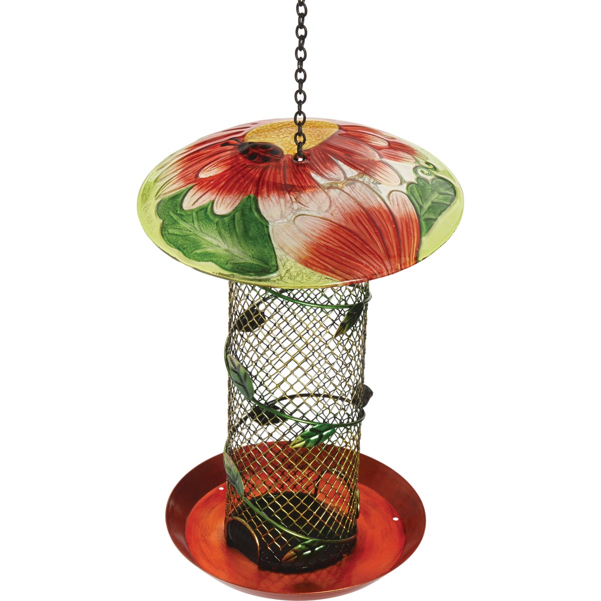 Best Garden Multi-Colored Glass Mesh Tube Bird Feeder