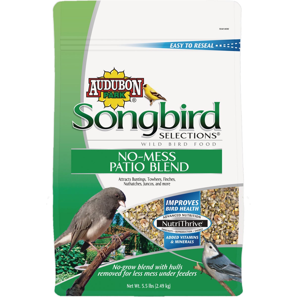 Audubon Park Songbird Selections 5.5 Lb. No-Mess Patio Blend Wild Bird Seed