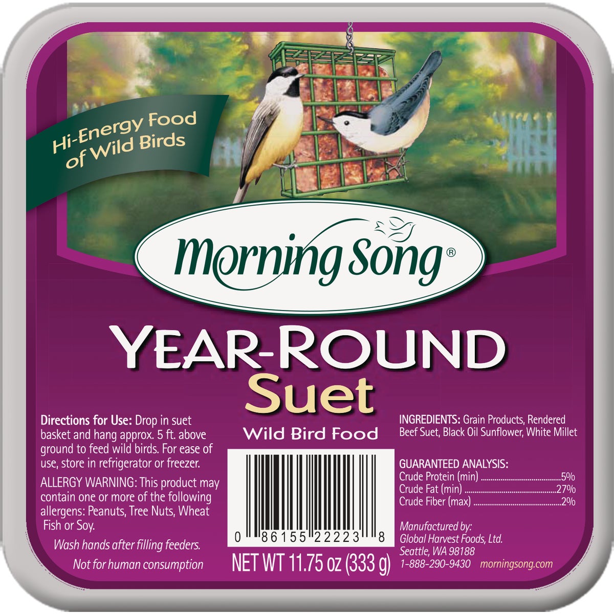 Morning Song 11.75 Oz. Year Round High Energy Suet