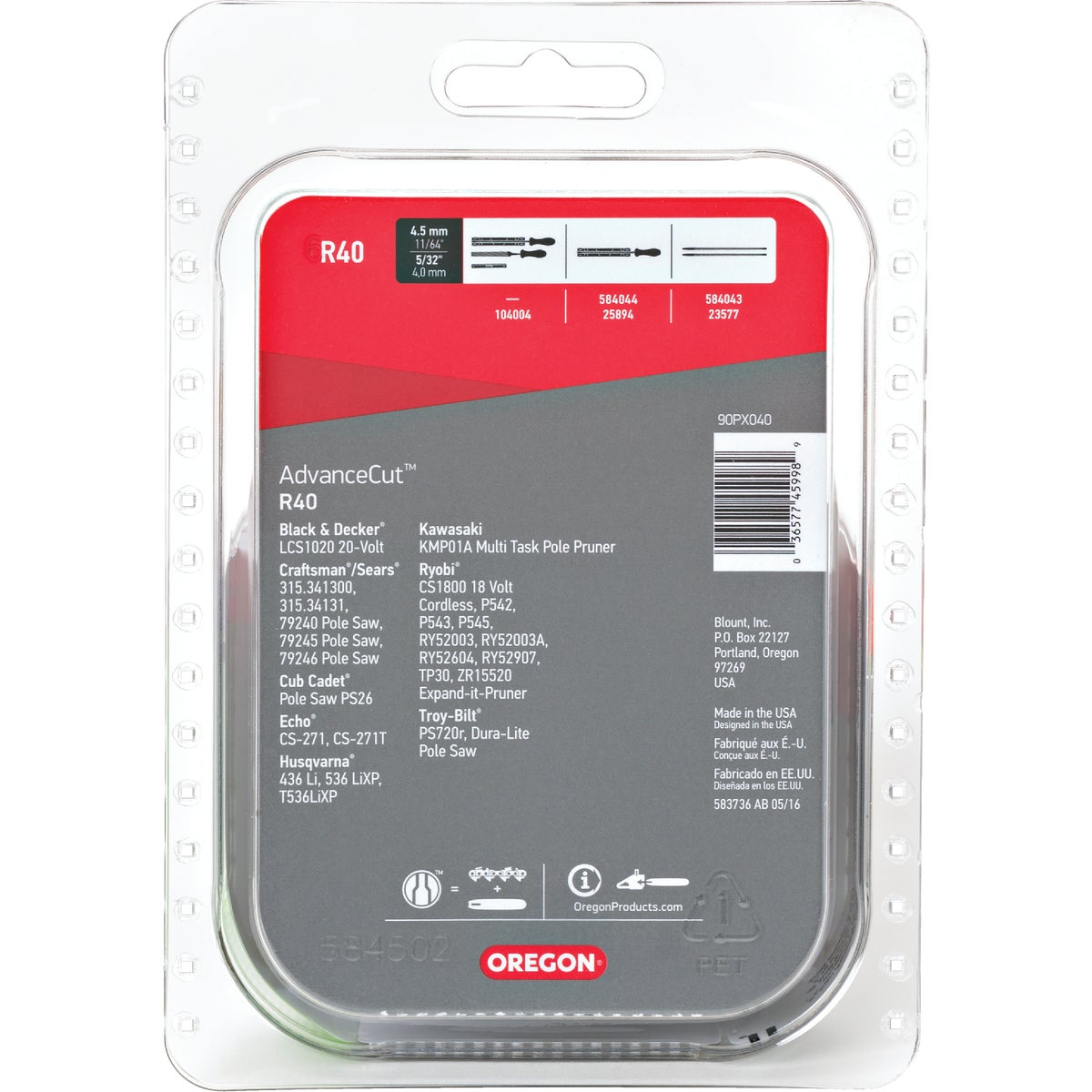 Oregon AdvanceCut LubriTec R40 10 In. 3/8 In. Low Profile 40 Link Chainsaw Chain