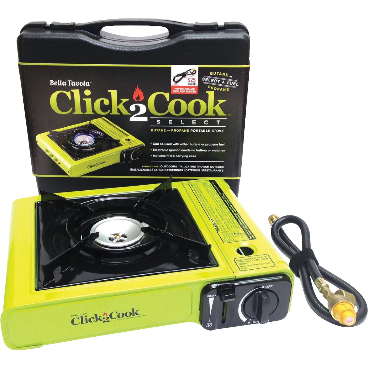 Bella Tavola Click2Cook 1-Burner Butane/Propane Camp Stove