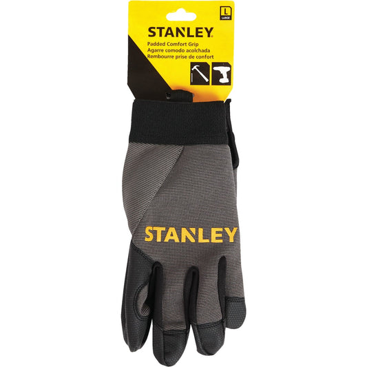 Stanley Men's Large Synthetic Fabric Padded Comfort Grip High Performance Glove