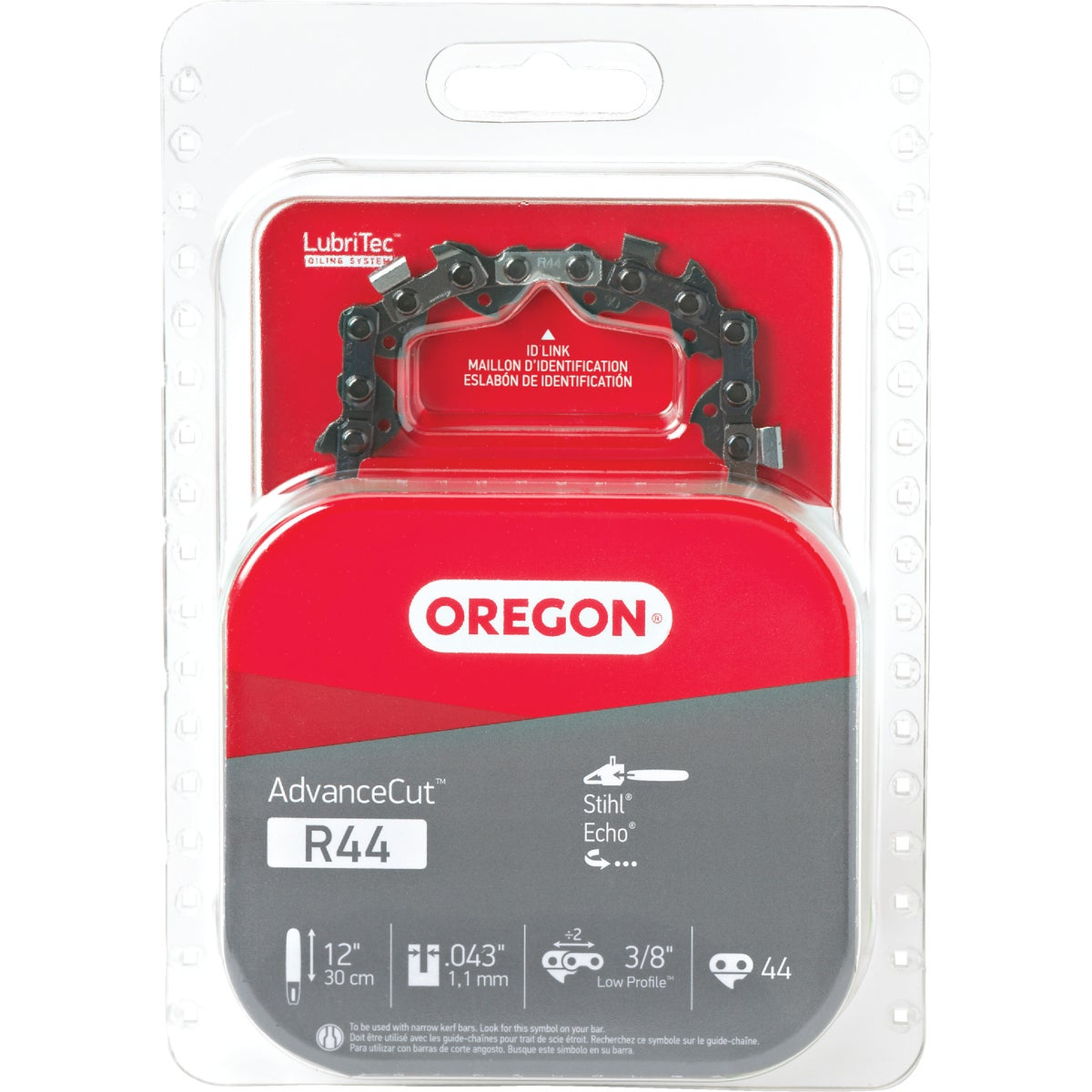 Oregon AdvanceCut LubriTec R44 12 In. 3/8 In. Low Profile 44 Link Chainsaw Chain