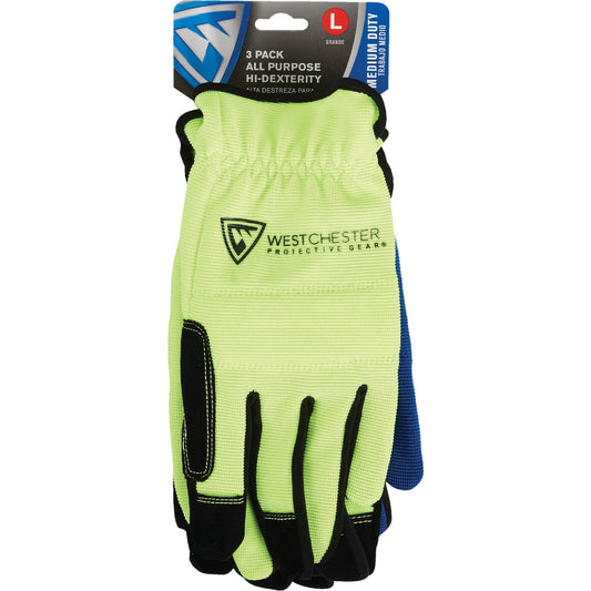 West Chester Protective Gear Men's Large Spandex High Performance Glove (3-Pack)